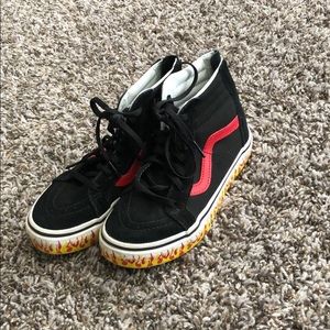 Boys black and red VANS size 13.5